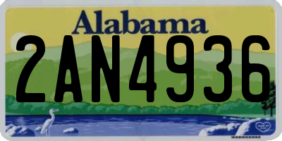 AL license plate 2AN4936