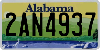 AL license plate 2AN4937