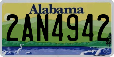 AL license plate 2AN4942