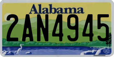 AL license plate 2AN4945