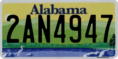 AL license plate 2AN4947