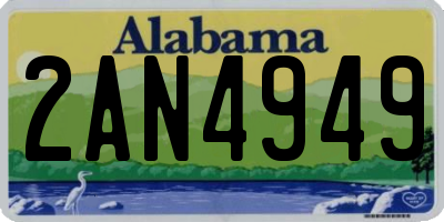 AL license plate 2AN4949