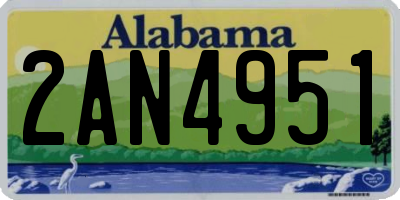 AL license plate 2AN4951