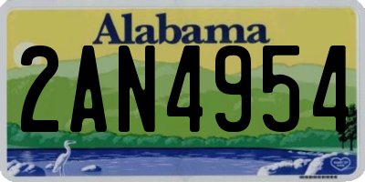 AL license plate 2AN4954