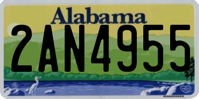 AL license plate 2AN4955