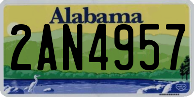 AL license plate 2AN4957
