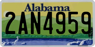 AL license plate 2AN4959