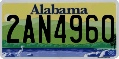 AL license plate 2AN4960