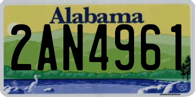 AL license plate 2AN4961