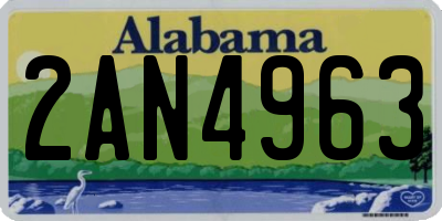 AL license plate 2AN4963