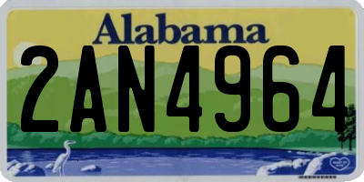 AL license plate 2AN4964