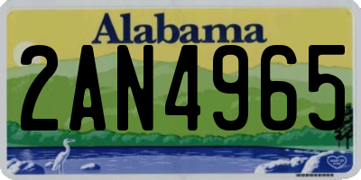AL license plate 2AN4965