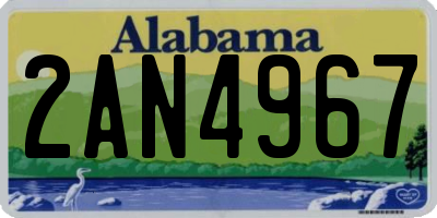 AL license plate 2AN4967