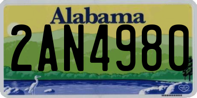 AL license plate 2AN4980