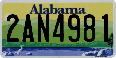 AL license plate 2AN4981