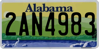 AL license plate 2AN4983