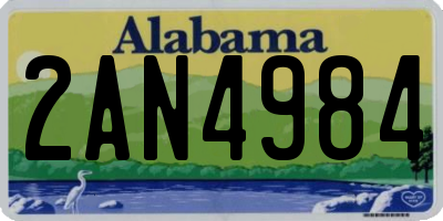 AL license plate 2AN4984