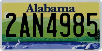 AL license plate 2AN4985