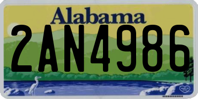 AL license plate 2AN4986