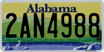 AL license plate 2AN4988