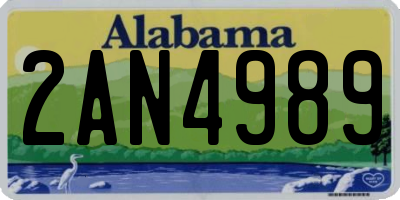 AL license plate 2AN4989