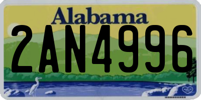 AL license plate 2AN4996