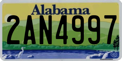 AL license plate 2AN4997