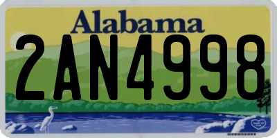 AL license plate 2AN4998