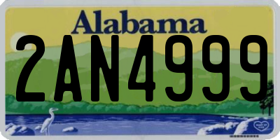 AL license plate 2AN4999