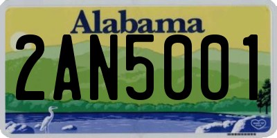 AL license plate 2AN5001