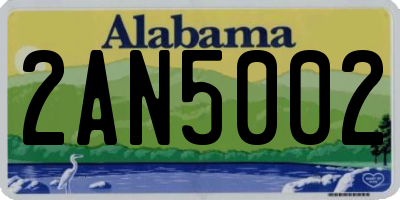AL license plate 2AN5002