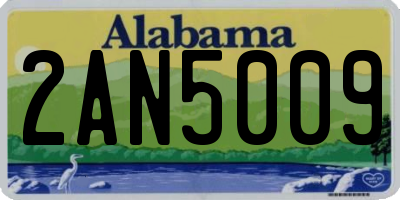 AL license plate 2AN5009