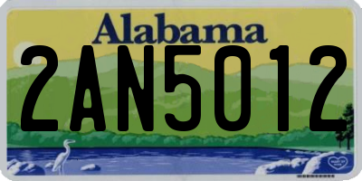 AL license plate 2AN5012