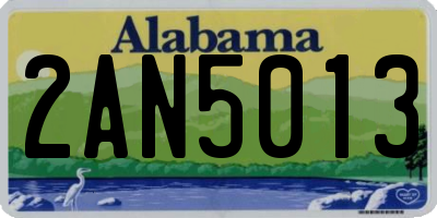 AL license plate 2AN5013