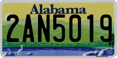 AL license plate 2AN5019