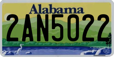 AL license plate 2AN5022