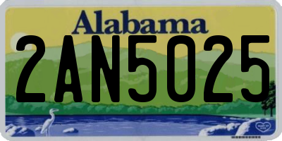 AL license plate 2AN5025