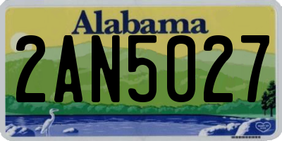 AL license plate 2AN5027