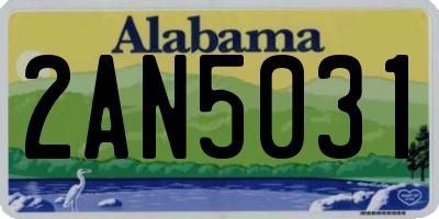 AL license plate 2AN5031