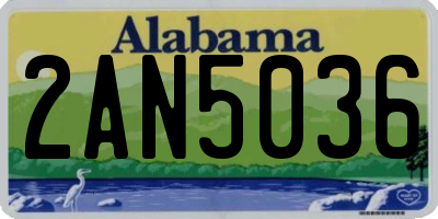 AL license plate 2AN5036