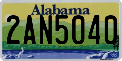 AL license plate 2AN5040