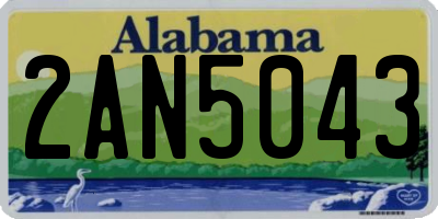 AL license plate 2AN5043