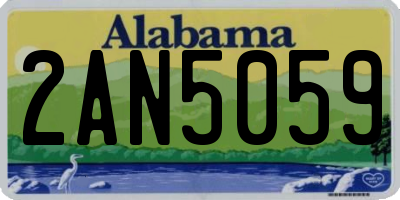 AL license plate 2AN5059