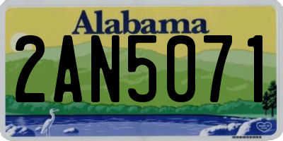 AL license plate 2AN5071