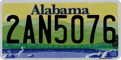 AL license plate 2AN5076
