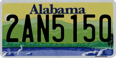 AL license plate 2AN5150