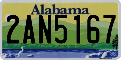 AL license plate 2AN5167