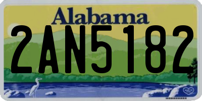 AL license plate 2AN5182