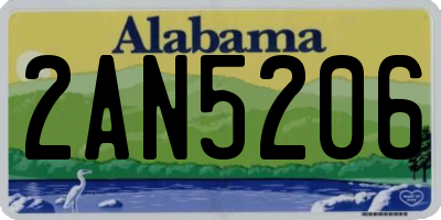 AL license plate 2AN5206