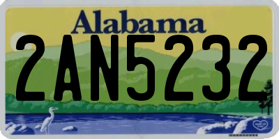 AL license plate 2AN5232